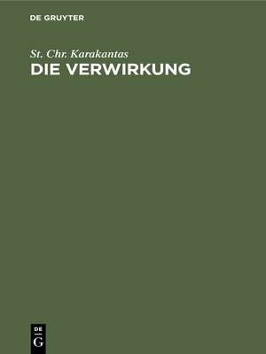cover image of Die Verwirkung